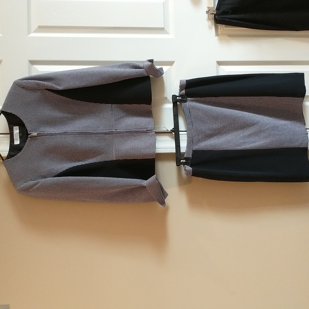 Tahari black and white suit